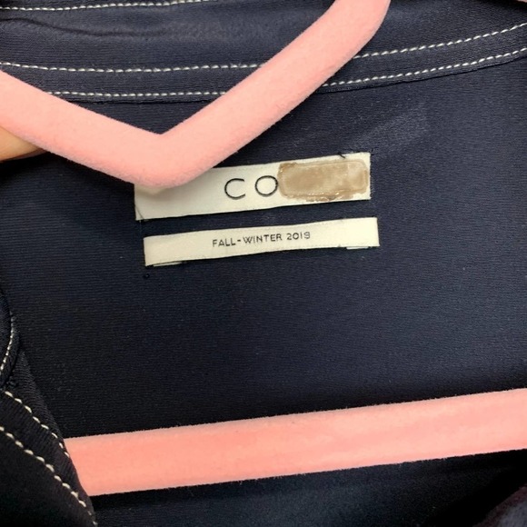 CO Collection Pre-Fall 29 Button Up Long Sleeve Midi Dress Navy Blue Size Medium - Picture 9 of 9